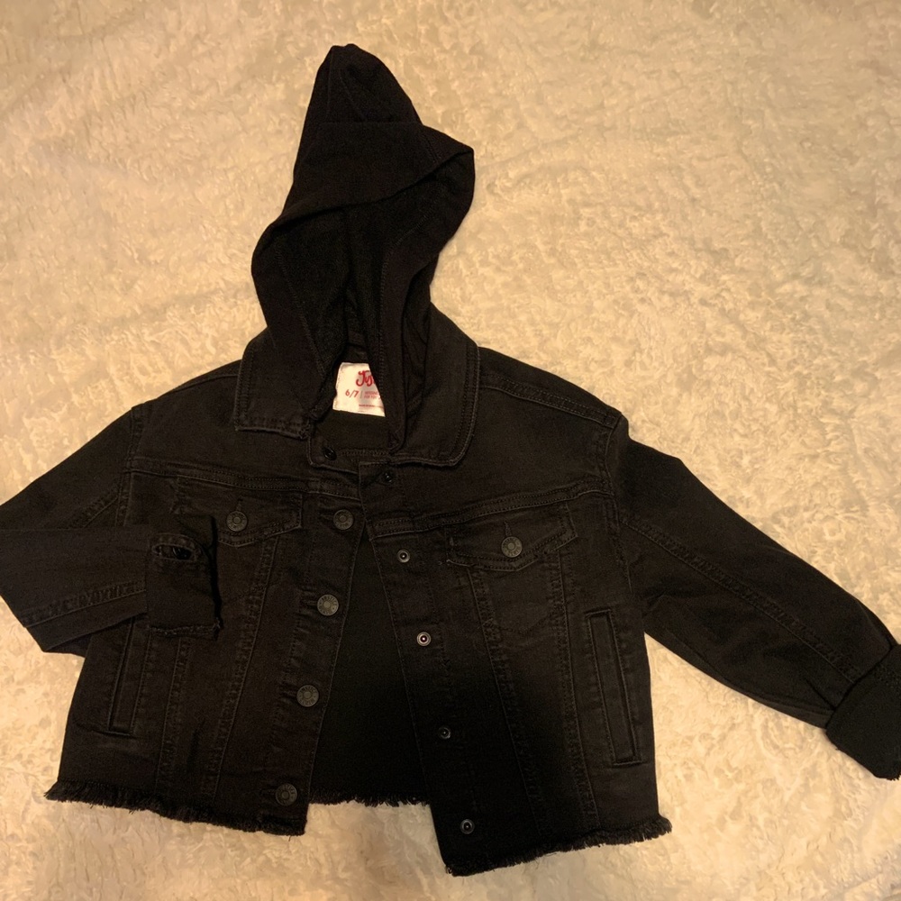 Black Justice Jean Javcket with Cozy hoodie